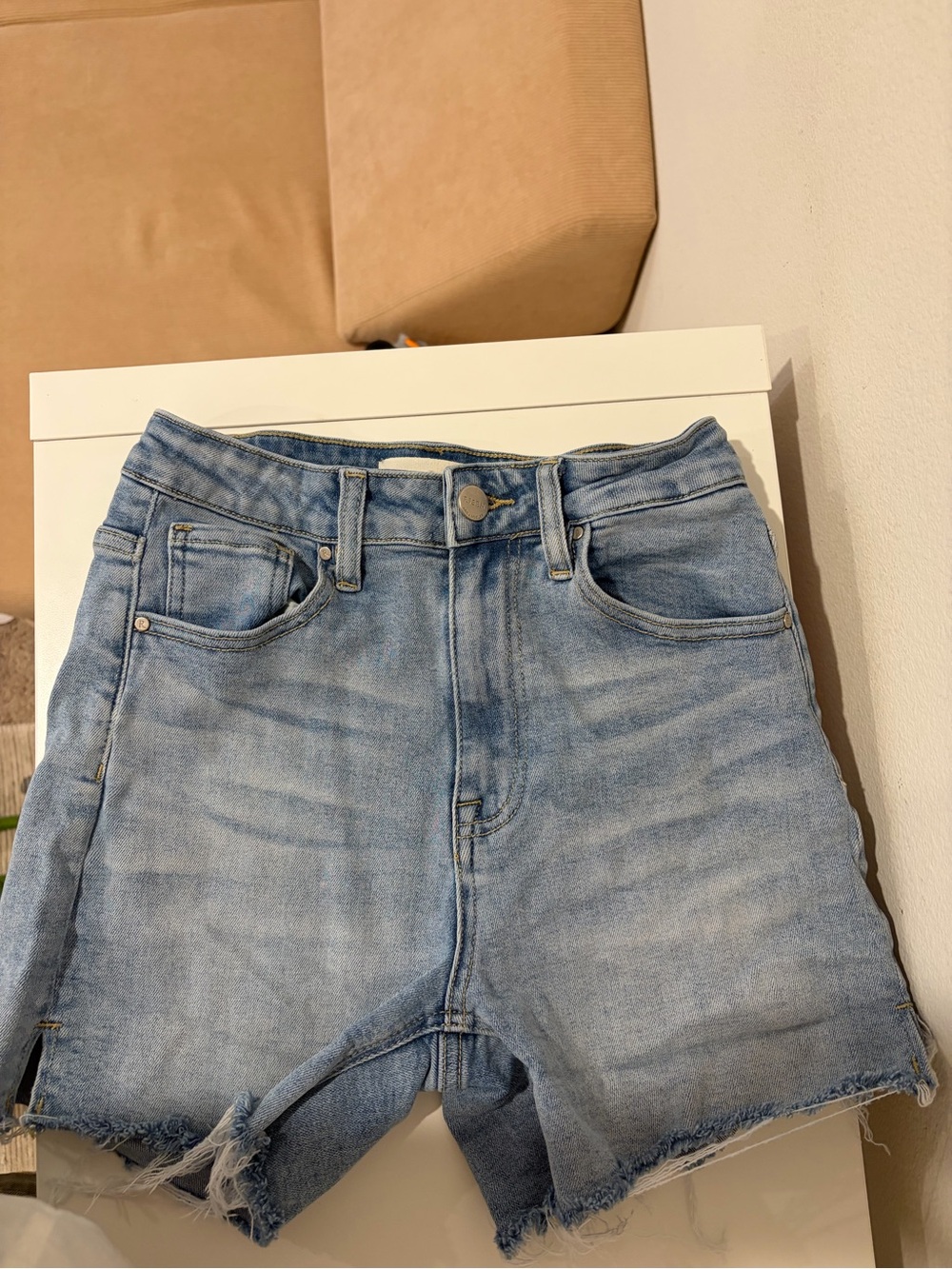 Light Wash Denim Jean Shorts - Casual High-Rise Women’s Shorts